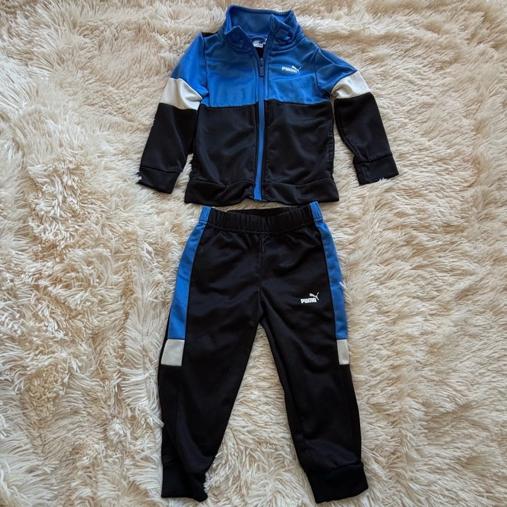 Puma Black and Blue Kids Tracksuit 24 months
